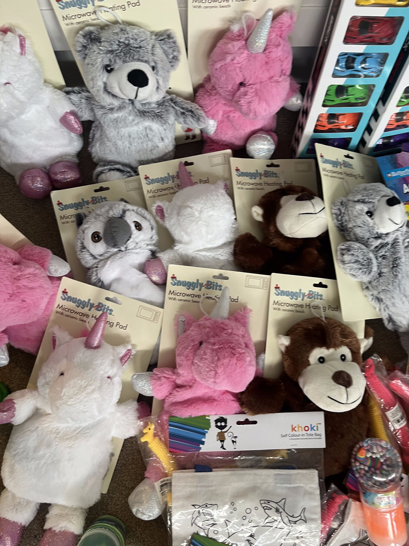 Teddies and toys collected for Red Cross Children's Hospital care baskets