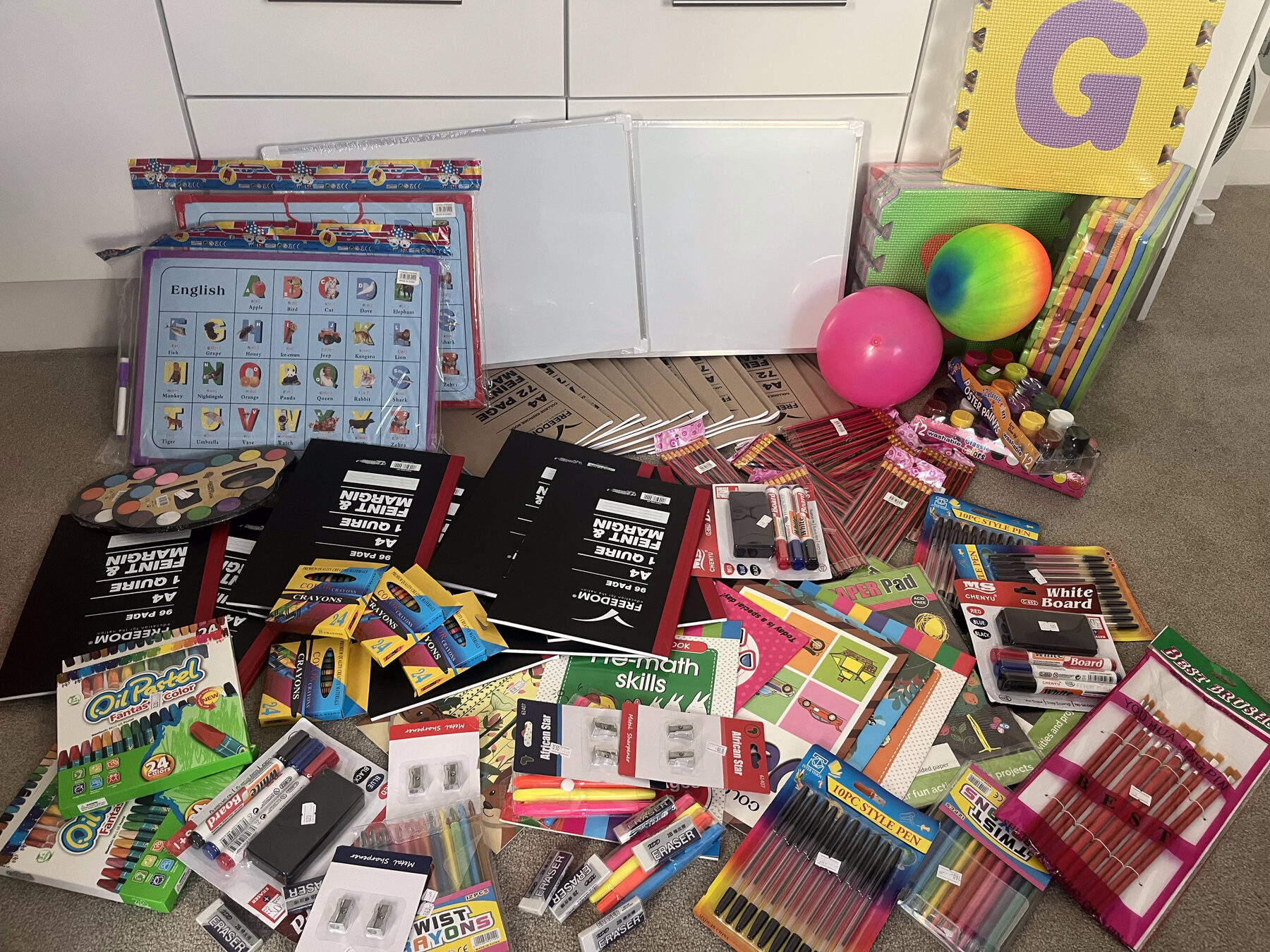 Stationery collected for Kleenvrygeestes School